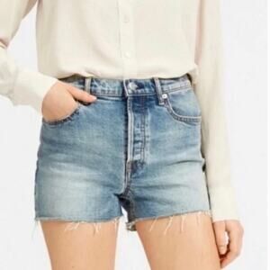 Everlane The Cheeky High Rise Cutoff Button Fly Jean Shorts